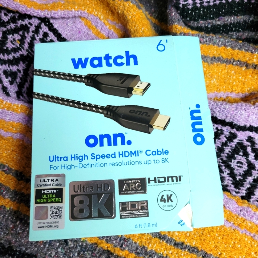 Watch Onn. Ultra High speed HDMI cable 6 ft